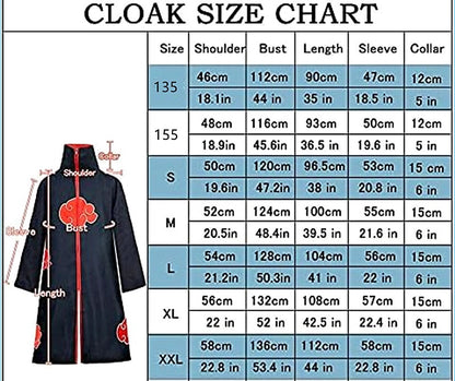 Anime Costume Cape Dawn Organization Cape Embroidered Red Cloud Cartoon Pattern Robe Halloween Cosplay Necklace with Ring Access