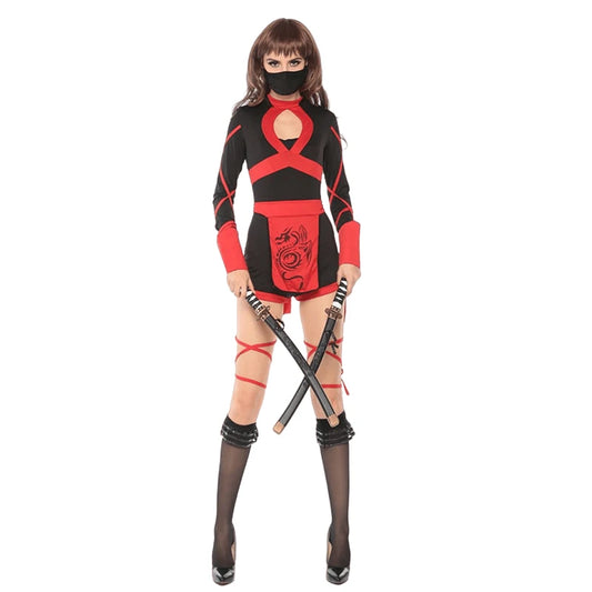 Anime Female Sexy Anime Dragon Warrior Ninja Cosplay Jumpsuit Uniform Set Female Adult Halloween Costume