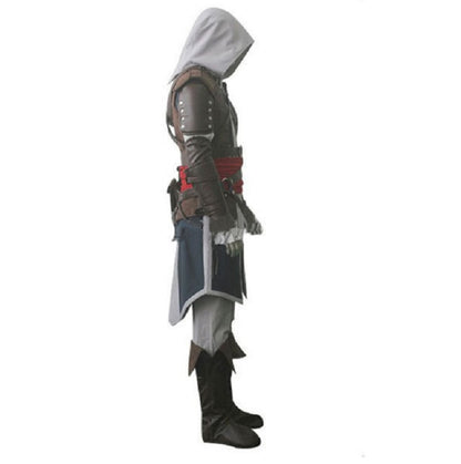 Assassin Cosplay Edward Costume Creed Black Flag Kenway Grey Men Women Full Custom Outfits Halloween Party Adults