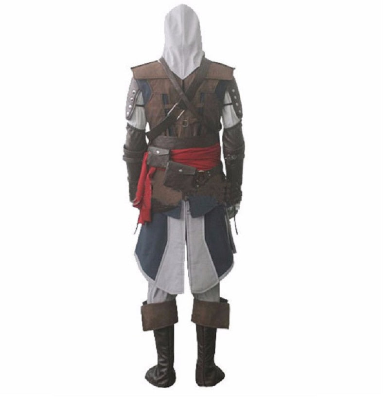 Assassin Cosplay Edward Costume Creed Black Flag Kenway Grey Men Women Full Custom Outfits Halloween Party Adults