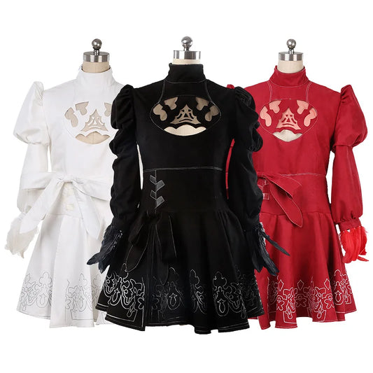 Athemis  NieR Automata  Cosplay Costumes YoRHa No. 2 Type B Cosplay Costume 2b Set White Black Red Set Custom Made Size