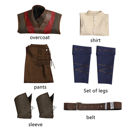 Wyll Cosplay Costume Baldur's Gate 3 Full Set with Coat Shirt Pants Custom Size Available