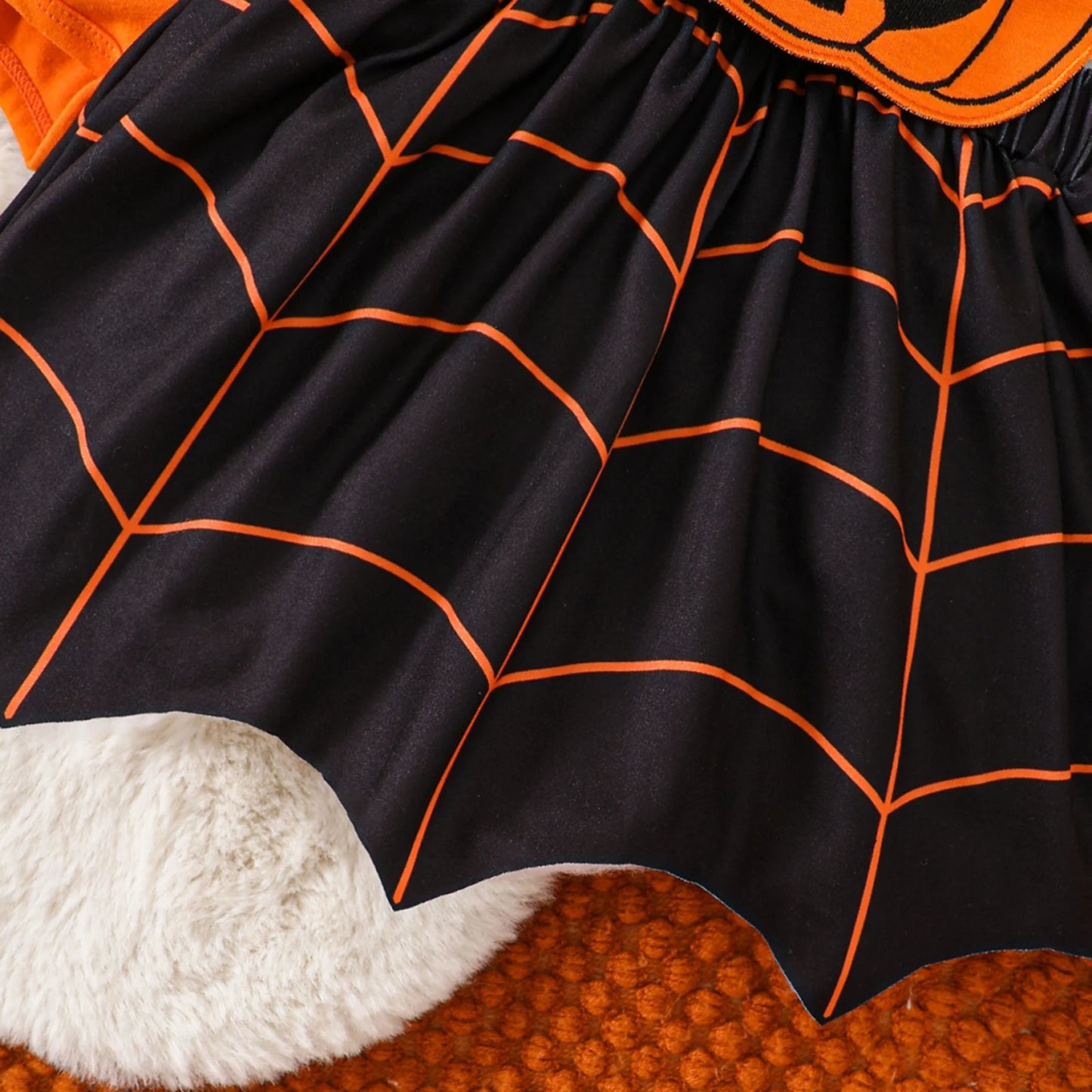 Baby Halloween Costumes Princess Fall Newborn Girls Skirt Sets Outfits Flying Sleeve Romper Pumpkin Suspender Skirt Headband Set