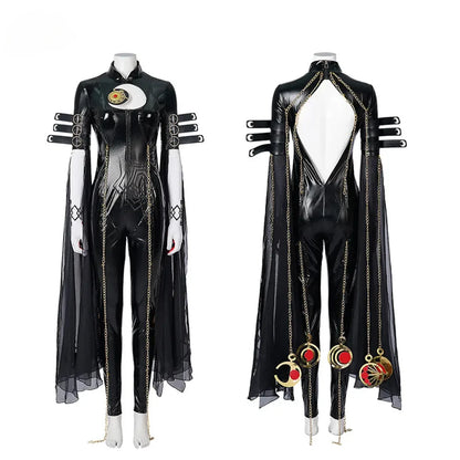 Bayonetta Cosplay Costume Sexy Bodysuit Women's Bayonetta Blaco Witch Cosplay Jumpsuit Halloween Costume With Gloves Headband