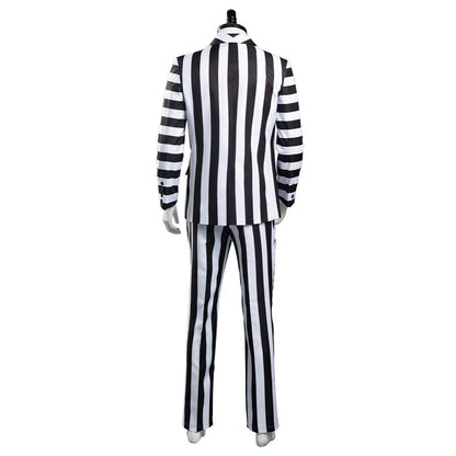 Beetle Cos Juice Adam Cosplay Costume Men Black White Striped Suit Jacket Shirt Pants Outfits Halloween Carnival Suit