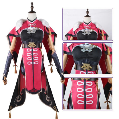 Beidou Cosplay Genshin Impact Costume Uncrowned Lord of The Ocean Bei Dou Dress Wig Beidou Outfit Change for Women Anime