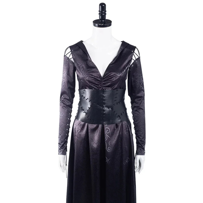 Bellatrix Lestrange Cosplay Costume Halloween Carnival Dress Suit