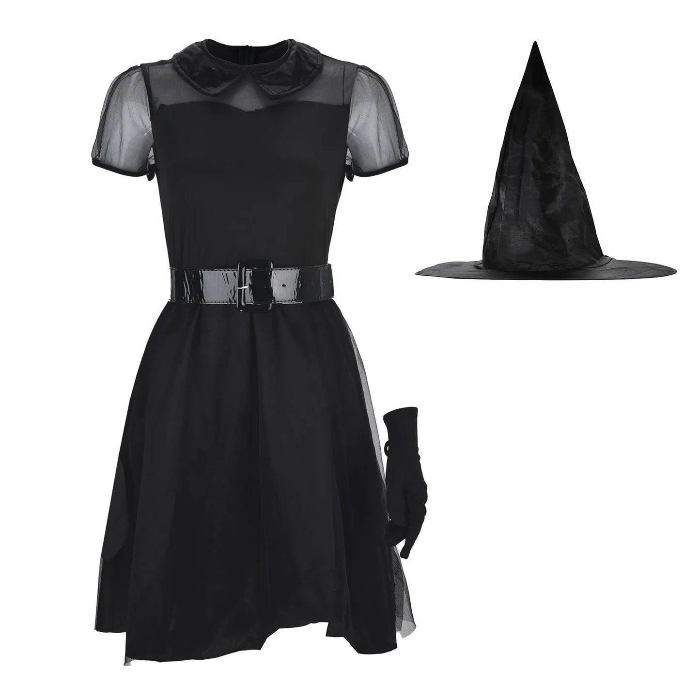 Black Gothic Witch Costume For Adult Women Purim Cos Party Wizards Fancy Dress Halloween Costumes For Women