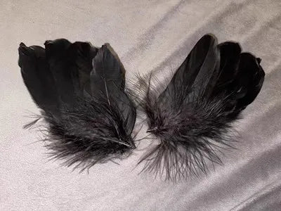 Black White Feather Angel Wing Hair Clips Lolita Costume Props Headdress Gothic Headwear Lolita Anime Cosplay Accessories