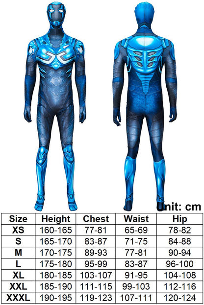 Blue Cosplay Beetle Costume Anime Male Superhero Roleplay Fantasia Men Jumpsuit Mask Role Playing Dress Up