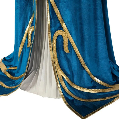 Blue Velvet Zelda Princess Cosplay Costume Dress with Top Skirt and Wig Custom Size Full Set