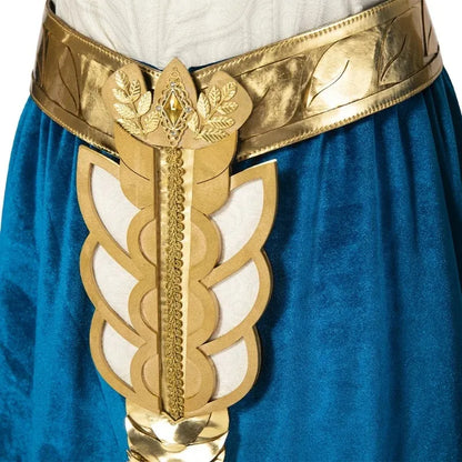 Blue Velvet Zelda Princess Cosplay Costume Dress with Top Skirt and Wig Custom Size Full Set