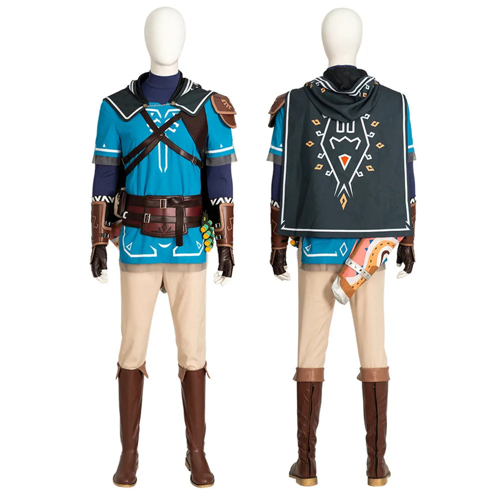 Blue Zelda Cosplay Link Cospaly Costume Tears Link Cosplay Suit Man Outfit and Accessories