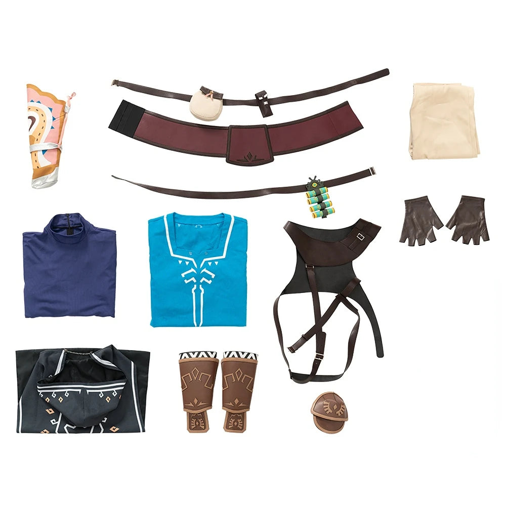 Blue Zelda Cosplay Link Cospaly Costume Tears Link Cosplay Suit Man Outfit and Accessories