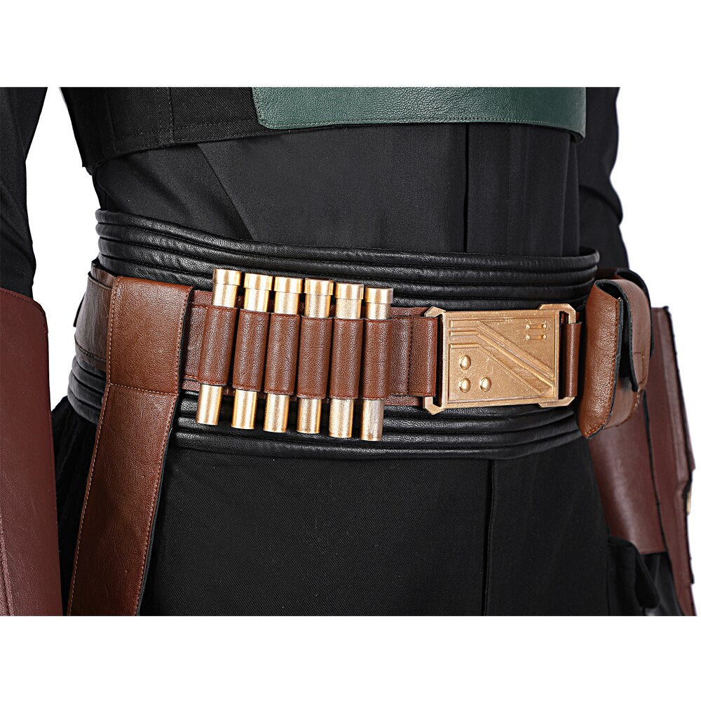 Boba Fett Cosplay Costume Halloween Carnival Party Accessories Bullet Belt Faux Leather Waistband Brown Gun Holster