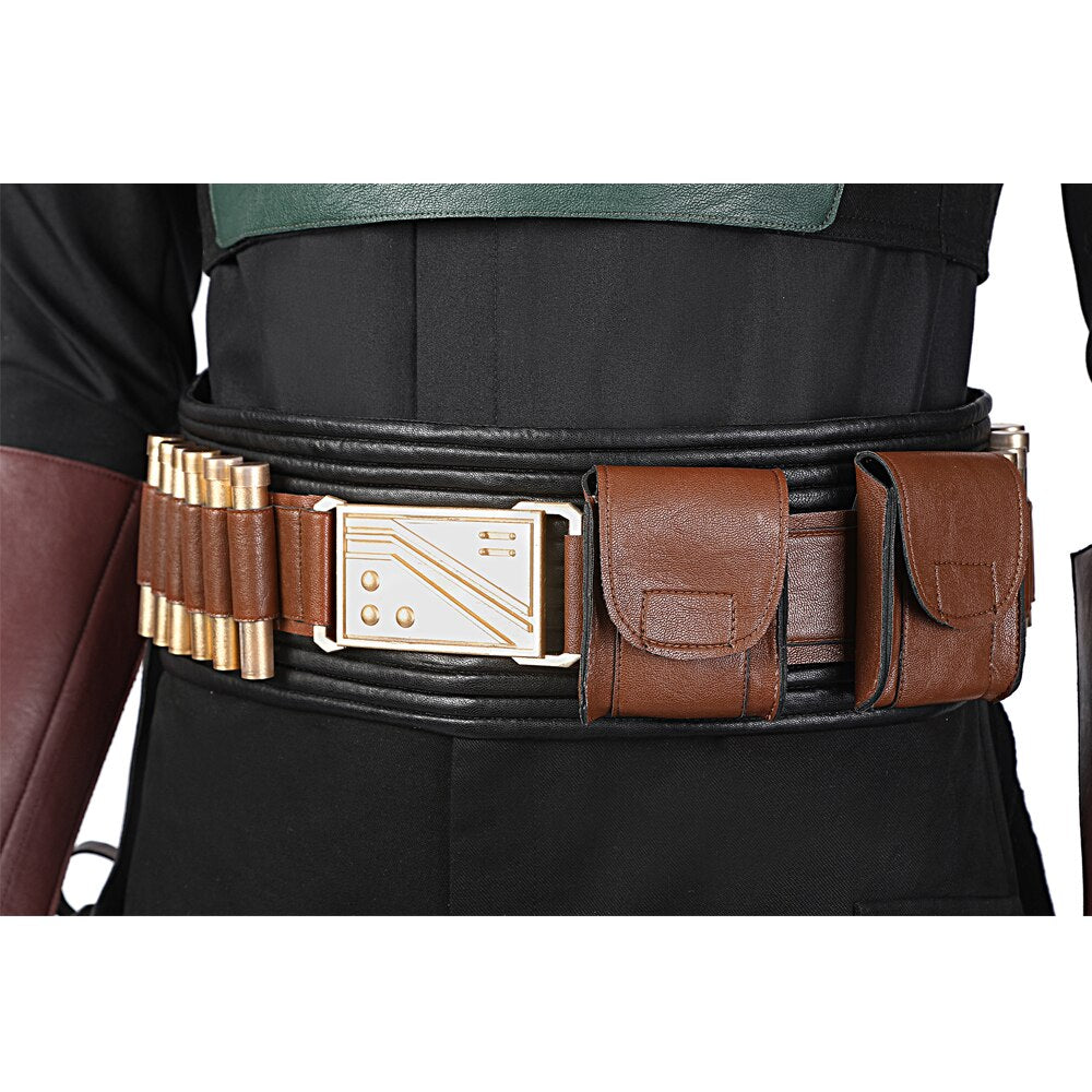 Boba Fett Cosplay Costume Halloween Carnival Party Accessories Bullet Belt Faux Leather Waistband Brown Gun Holster