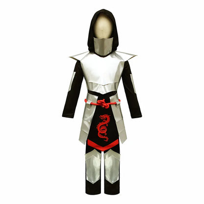 Boys Classic Silver Halloween Cosplay Dragon Ninja Costume for Kids