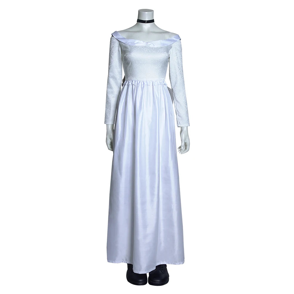 Tiffany Bride of Chucky Cosplay Long White Dress Female Costume Halloween Outfit