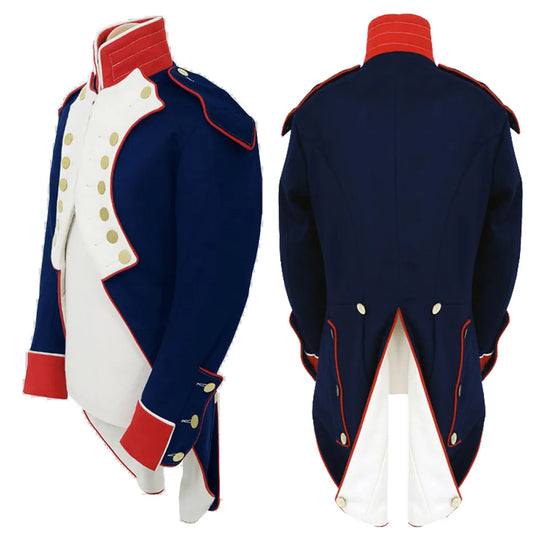 British War Adult Men Military Jacket Costume Single Breasted Navy Coat Napoleon Military Jacket Regency Uniform Jacket