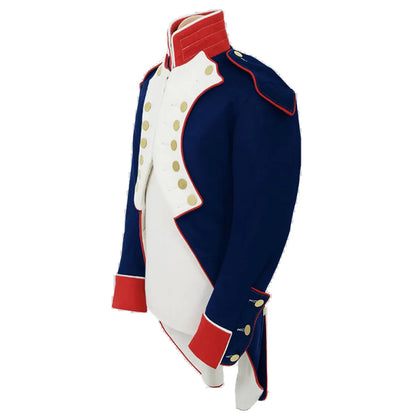 British War Adult Men Military Jacket Costume Single Breasted Navy Coat Napoleon Military Jacket Regency Uniform Jacket