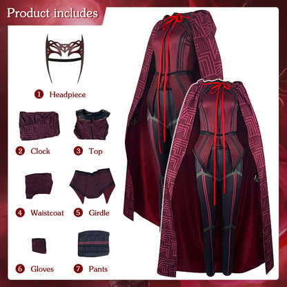 Scarlet Witch Cosplay Costume for Women Carnival Suit Mask Custom Made Halloween Costume High Quality