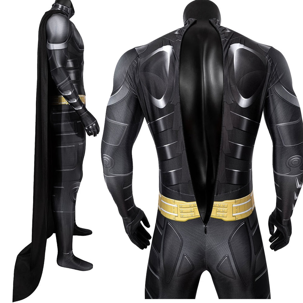 Carnival Halloween Superhero Cosplay Bruce Wayne Jumpsuit Knight Rises Zentai Adult Men Costumes 3D Printing Bodysuit