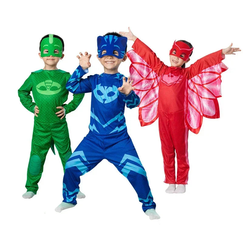 Cartoon Pj Cosplay Costume Anime Figure Dressing Clothes Christmas Halloween Birthday Party For Boy Girl Kids Accessories Gifts