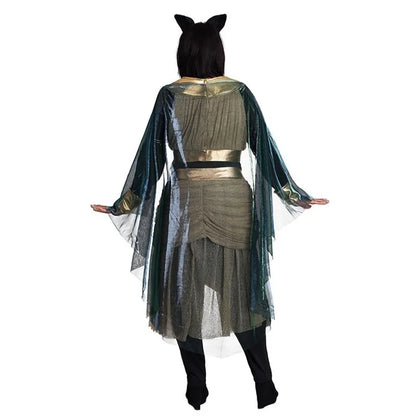 Cat God Bastet Ancient Egyptian Mythology War Goddess Cosplay Costumes Masquerade Halloween Adult Women Cleopatra Fancy Dress