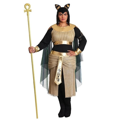 Cat God Bastet Ancient Egyptian Mythology War Goddess Cosplay Costumes Masquerade Halloween Adult Women Cleopatra Fancy Dress