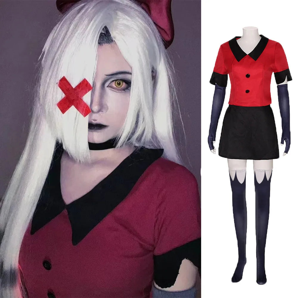 Charlie Morningstar Vaggie Cosplay Hazbin Cos Hotel Fantasia Costume Disguise Adult Women Uniform Dress Halloween Suit