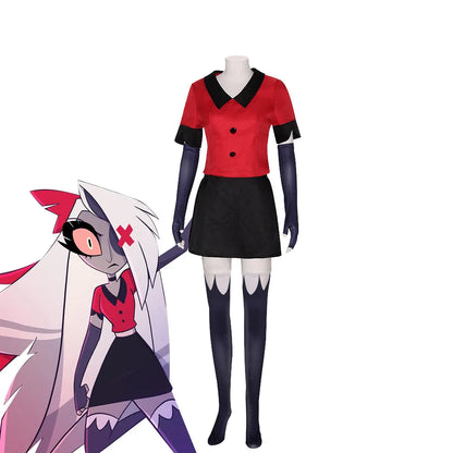 Charlie Morningstar Vaggie Cosplay Hazbin Cos Hotel Fantasia Costume Disguise Adult Women Uniform Dress Halloween Suit