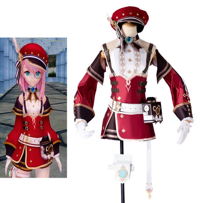 Charlotte Cosplay Genshin Impact Game Costume Women Girl Sweet Lovely Uniform Full Set Halloween Party Comic Con Show Outfits