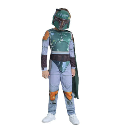 Child Boy Bounty Hunter Boba Fett Cosplay Kids Fancy-dress Halloween Carnival Cosplay Costume