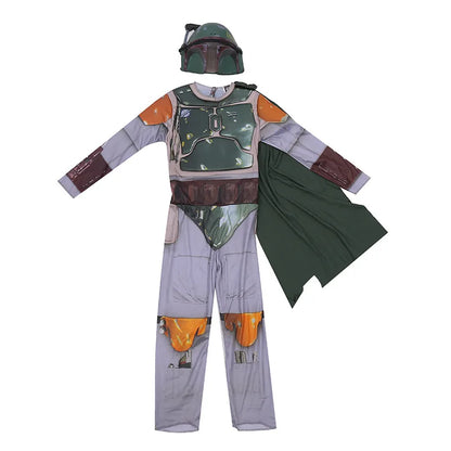 Child Boy Bounty Hunter Boba Fett Cosplay Kids Fancy-dress Halloween Carnival Cosplay Costume