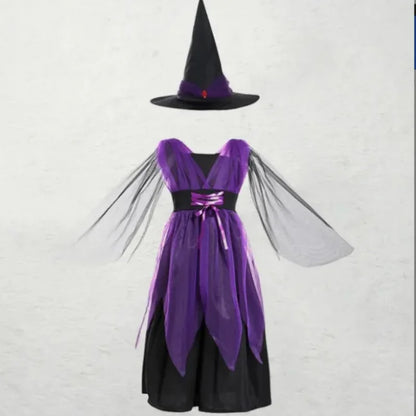 Children's Role-playing Witch Costumes Baby Girls Halloween Costumes Cosplay Costumes Kids Dress Performance Costumes