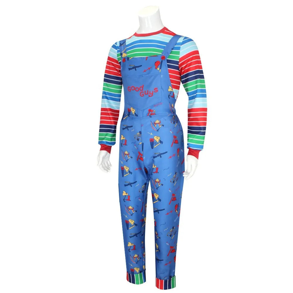 Chucky Cosplay Costume Pour Hommes Et Femmes, Chemise Et Pantalon  Film, Halloween, Carnaval,