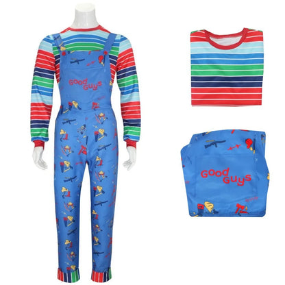 Chucky Cosplay Costume Pour Hommes Et Femmes, Chemise Et Pantalon  Film, Halloween, Carnaval,