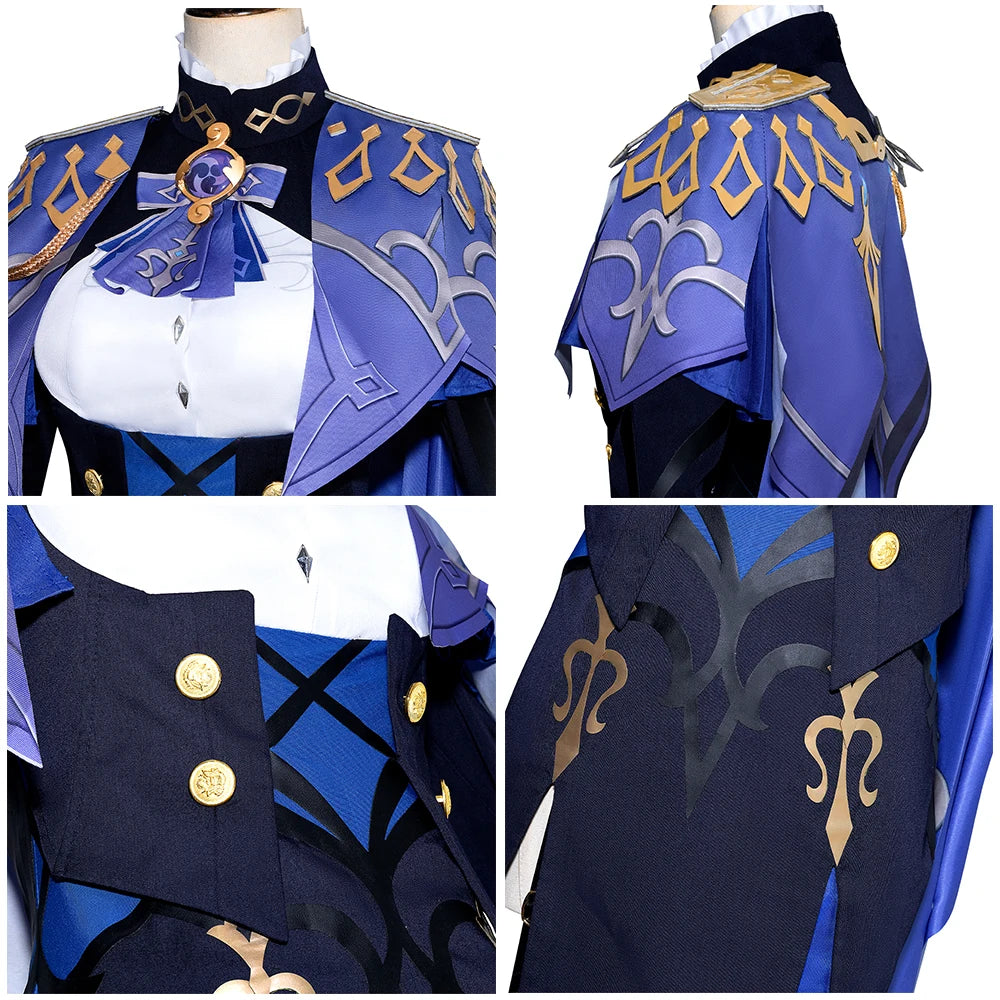 Clorinde Cosplay Costume, Game Characters Dress Uniform Outfit for Halloween Christmas Custom Made Any Size