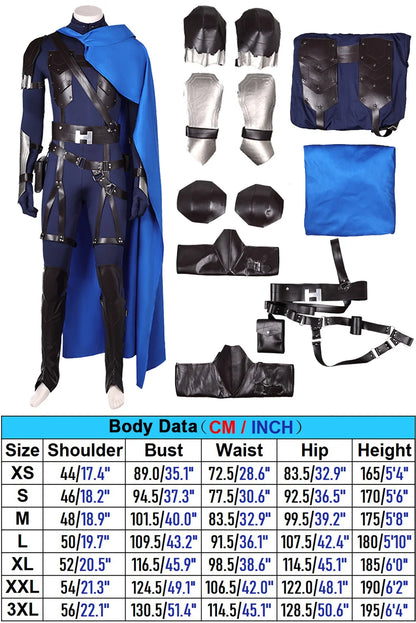 Cloud Strife Cosplay Fantasia Blue Cloak Combat Suits Wig Anime Game Final Fantasia VII Costume Disguise Men Fantasy Halloween