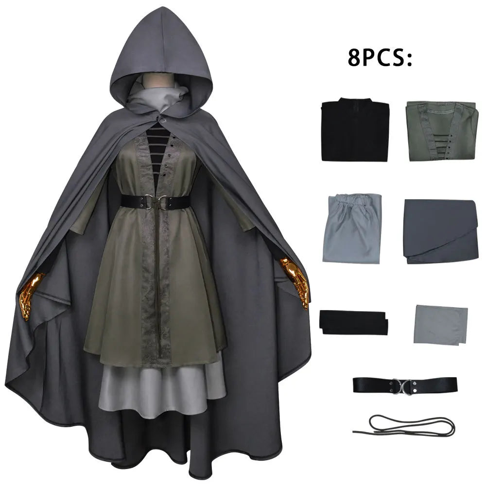 Cos Suit Fireproof Female Old Man Ring Hooded Cloak Cosplay Full Set of Games Elden French Ring Melina