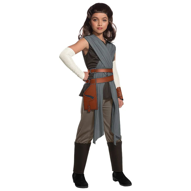 Kids Rey Costume The Rise of Skywalker Halloween Outfit Party Wear