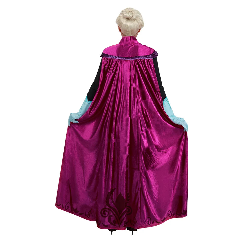 Cosplay Princess Dress Fantasy Clothing Movie Cartoon Princess Queen Halloween Disguise Outfits Glove Cloak Suit Gifts