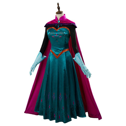 Cosplay Princess Dress Fantasy Clothing Movie Cartoon Princess Queen Halloween Disguise Outfits Glove Cloak Suit Gifts