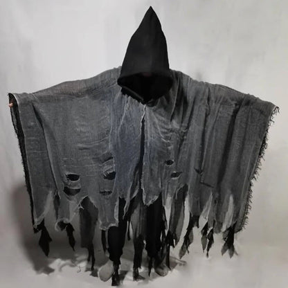 Cosplay Terror Ghost Zombie Skull Cloak Gothic Retro Hooded Cloak Capes Long Robes Jackets Coat Carnival Halloween Costume Y 2k