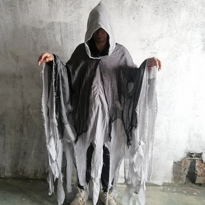 Cosplay Terror Ghost Zombie Skull Cloak Gothic Retro Hooded Cloak Capes Long Robes Jackets Coat Carnival Halloween Costume Y 2k