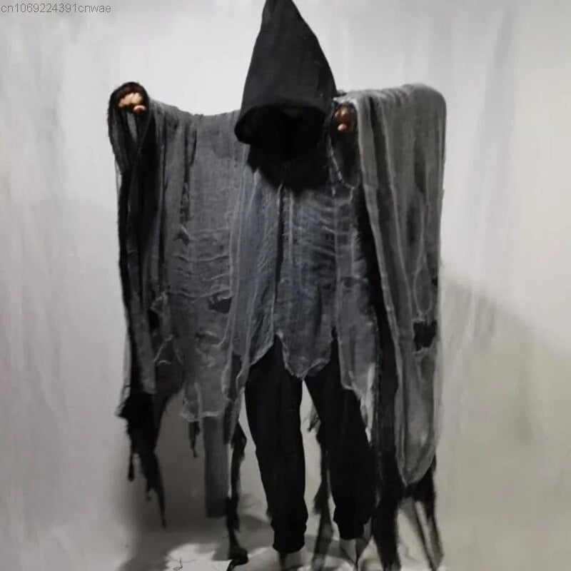 Cosplay Terror Ghost Zombie Skull Cloak Gothic Retro Hooded Cloak Capes Long Robes Jackets Coat Carnival Halloween Costume Y 2k