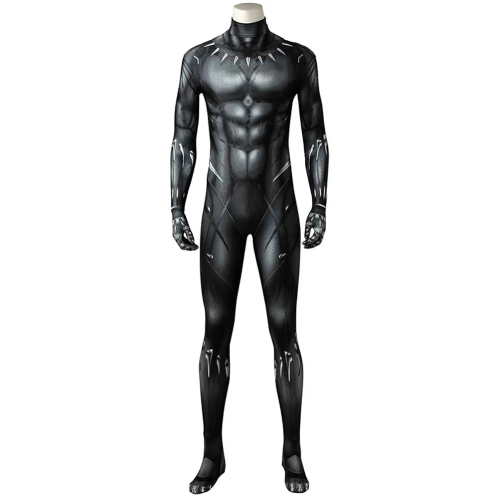 Cosplay War Costume T'Challa Cosplay Costume Outfit Jumpsuit Bodysuit Mask Halloween Costumes