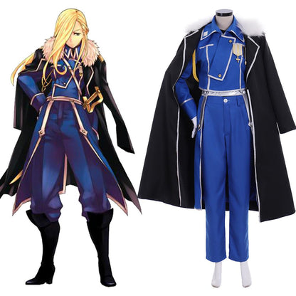 Anime Fullmetal Alchemist Oliva Mira Armstrong Cosplay Costume Adult Military Halloween Suit