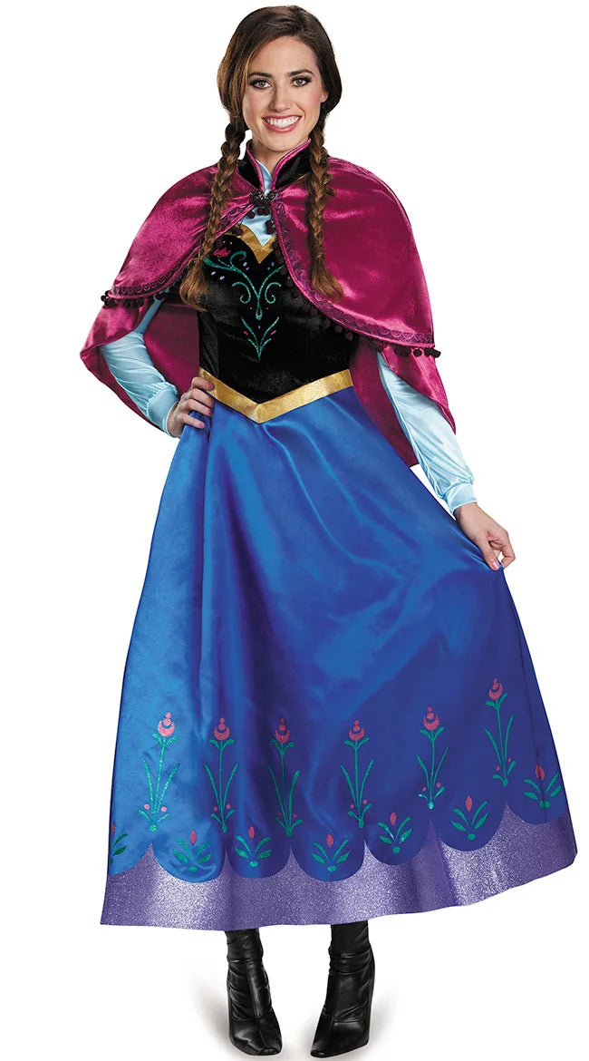 Costume Adult Female Princess Anna COs Costume Frozen Snow White Costume Dress