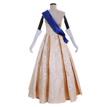 Crown Season 2 Queen Elizabeth  Cosplay Costume Adult Women Wedding Dress Princess Ball Gown